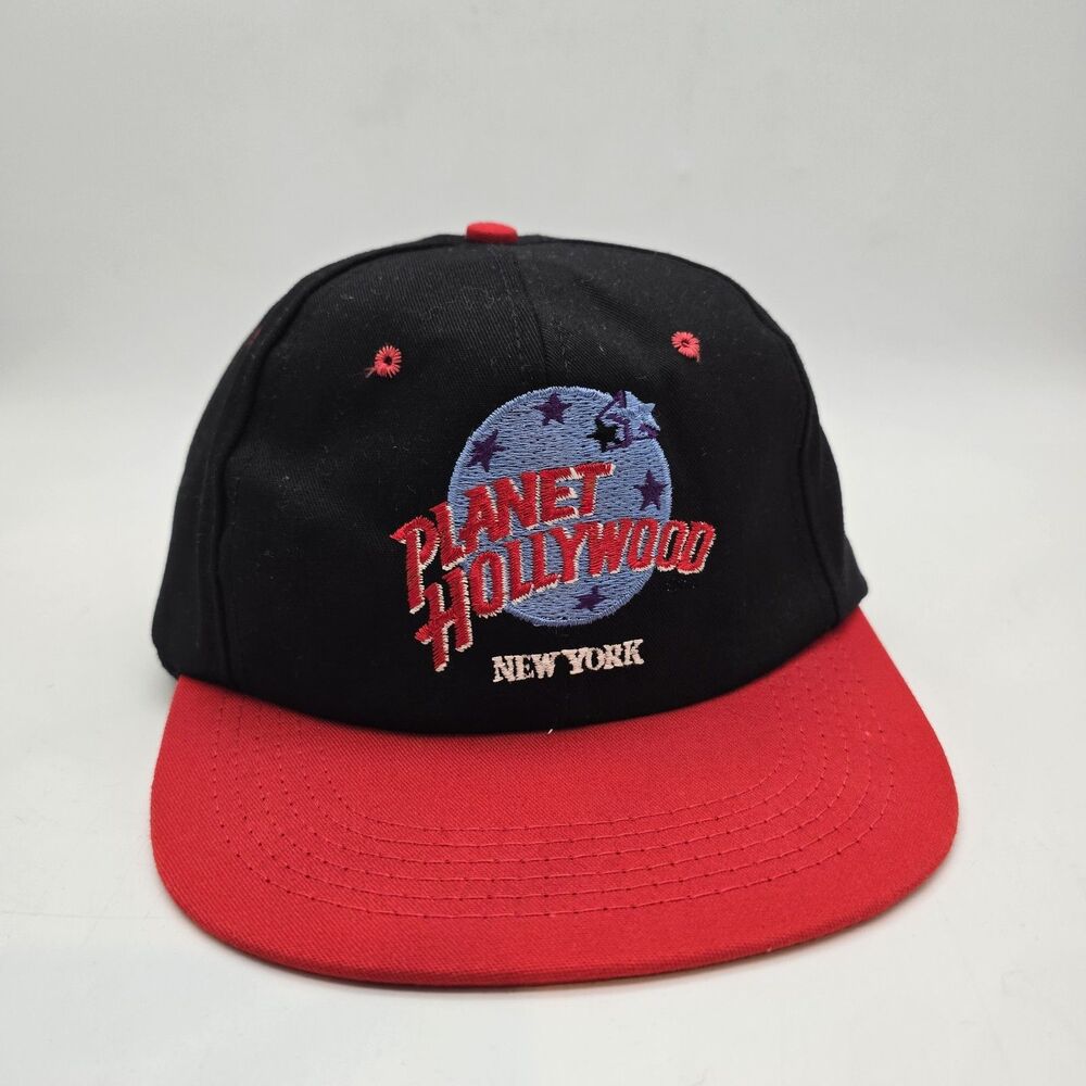 Planet Hollywood New York Red/Black Hat Snap Back  Made In USA Vintage